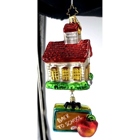 Christopher Radko Back to School Christmas Ornament Glass 2 pc Hand Crafted 6" - Picture 4 of 5
